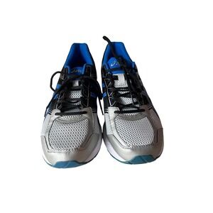 Asics Gel-Contend 4 Mens Running Shoes Black Silver Blue Size 13